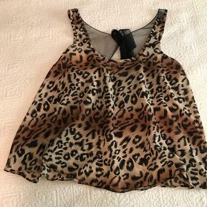 F21 Cheetah Print Babydoll Tank